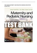 Test Bank Maternity and Pediatric Nursing 3rd Edition By Susan Ricci|All Chapters |Complete|