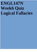 ENGL147N Week6 Quiz Logical Fallacies
