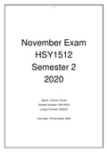 HSY1512 EXAM