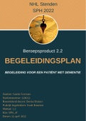 Begeleidingsplan - Beroepsproduct 2.2 SPH Stenden - Patiënt met dementie - theorie Feldman - Geslaagd april 2022 (cijfer 8)