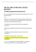NR 324 ADULT HEATH 1 EXAM REVIEW with correct answers- ATI RN Fundamentals Proctored Focus 