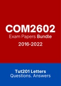 COM2602 (Exam QuestionsPACK and Tut201 Letters)