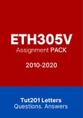 ETH305V (Notes, ExamPACK, QuestionsPACK, Tut201 Letters)