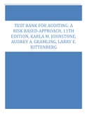 Test Bank for Auditing,, A Risk Based-Approach, 11th Edition, Karla M. Johnstone, Audrey A. Gramling, Larry E. Rittenberg