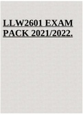 LLW2601 - Individual Labour Law EXAM PACK  WITH ANSWERS 2021/2022.