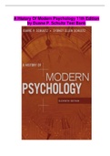 Test Bank on A History Of Modern Psychology 11th Edition by Duane 