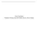 Final Test Bank Pediatric Primary Care 6th Edition Burns, Dunn, Brady