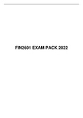 FIN 2601 EXAM PACK 2022, UNISA