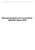 MGG 2601 Memo Marriage Guidance and Counselling, UNISA