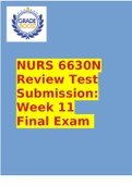 NURS 6630N Review Test Submission: Week 11 Final Exam