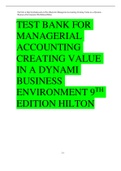 TEST BANK FOR MANAGERIAL ACCOUNTING CREATING VALUE IN A DYNAMI BUSINESS ENVIRONMENT 9TH EDITION HILTON