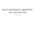Health Assessment Laboratory - Fall 2019, NUR 305L