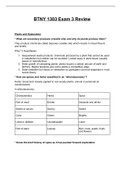 WSU Botany 1303 Exam 3 Study Guide