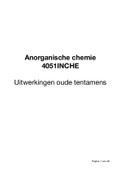 Uitgewerkte oude tentamens - Anorganische Chemie (ANO, 4051INCHE) - MST