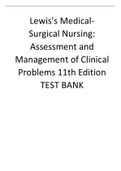Lewis's Medical-Surgical Nursing Assessment and Management of Clinical Problems 11th Edition TEST BANK.