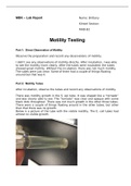 Motility Testing MBK- Lab Report
