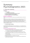 Complete summary Psychodiagnostics, final course of the bachelor