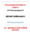 ATI Pharmacology Questions/400 questions with answers 2022