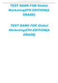 TEST BANK FOR	Global Marketing 8TH EDITION{A GRADE}