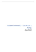 Modern Diplomacy - Summary (19/20) - Prof. dr. Johan Verbeke