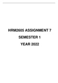 HRM2605 ASSIGNMENT NO.7 the YEAR 2022 SUGGESTED SOLUTIONS (DUE DATE: 08 JUNE 2022)