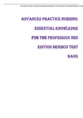 Exam (elaborations) Advanced Practice Nursing: EssentialKnowledge for Profession 3rd edition  by Denisco  Advanced Practice Nursing: Essential Knowledge for the Profession, ISBN: 9781284176124