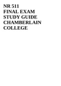 NR 511 FINAL EXAM STUDY GUIDE CHAMBERLAIN COLLEGE