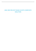 HESI RN EXIT EXAM V2 WITH COMPLETE SOLUTION LATEST 2022