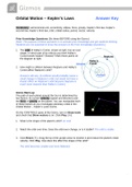 Gizmos -Orbital Motion -(Kepler's Laws) updated answer key (2022)