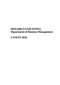 MNG2602 EXAM NOTES. Department of Business Management LATEST 2021.