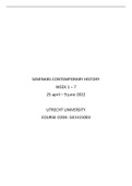 Seminar notes Contemporary History UU (spring 2022)