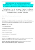 Exam (elaborations) Psychotherapy for the Advanced Practice Psychiatric Nurse, Second Edition: A How-To Guide for Evidence- Based Practice 2nd Edition Test Bank, ISBN: 9780826110008