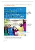 Wong's Nursing Care of Infants and Children 11th Edition Hockenberry Test Bank ALL CHAPTERS INCLUDED