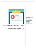 Examen: B1-K1-W3 Stelt een verpleegplan op