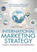 Zeer uitgebreide samenvatting met met documenten van het boek international marketing strategy CE8