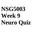 NSG 5003: Week 1 Quiz | NSG 5003 Midterm Exam (Complete Questions with Answers) | NSG5003 Week 2 Patho Quiz | NSG 5003 Week 5 Midterm Exam & NSG5003 Week 9 Neuro Quiz