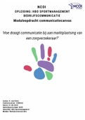 NCOI Moduleopdracht Communicatie canvas - HBO Sportmanagement - Bedrijfscommunicatie - Geslaagd juni 2022