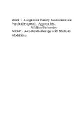 Week 2 Assignment Family Assessment and Psychotherapeutic Approaches. Walden University NRNP - 6645 Psychotherapy with Multiple Modalities.