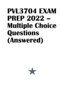 PVL3704 EXAM PREPARATION 2022 – Multiple Choice Questions (Answered)