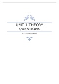 Theory questions on Unit 1 for A level Accounting