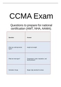 CCMA Exam /Questions to prepare for national certification (AMT, NHA, AAMA). Newly Updated