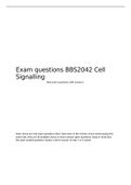 BBS2042 CELL SIGNALLING REAL EXAM QUESTIONS AND ANSWERS 