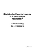 Samenvatting Spectroscopie - Statistische Thermodynamica & Spectroscopie (STTSP, 4052STTS6) - MST