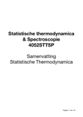 Samenvatting Statistische Thermodynamica - Statistische Thermodynamica & Spectroscopie (STTSP, 4052STTS6) - MST
