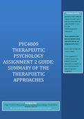 PYC4809 Therapeutic Psychology Assignment 2 GUIDE ( assignment 2 examples and textbook summary) 2022