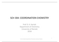 Summary  notes on chemistry  of coordination complexes 