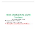 NURS 6501N-NURS 6501 Advanced Pathophysiology FINAL TEST BANK , All Weekly Quizzes, All Chapters Quizzes Answers.