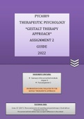 PYC4809 GESTALT THERAPEUTIC APPROACH - assignment 2 example and summary 2022