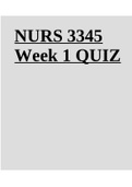 NURS 3345 Week 1 Exam QUIZ