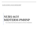 NURS 6635 MIDTERM-PMHNP Newly Updated Exam Elaborations Questions with Answers Explanations 